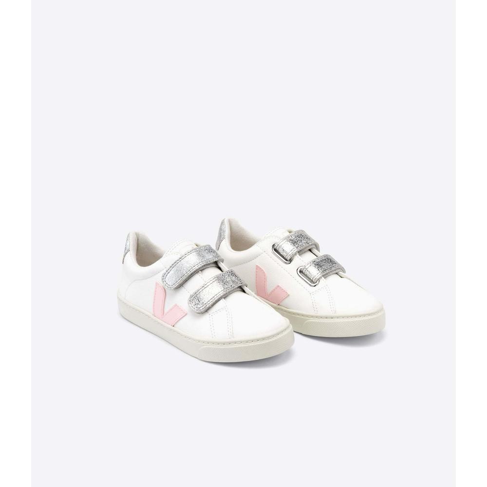 Veja ESPLAR CHROMEFREE Kids' Sneakers White/Silver | NZ 827KOR